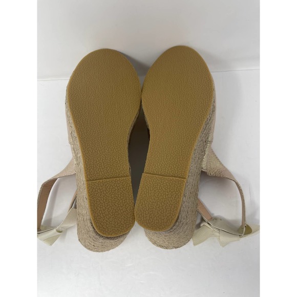 Yasirun Bow Accent Espadrille Wedge Sandal in Golden Size 8 New Without Box - Picture 6 of 7
